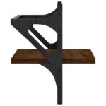Étagères murales avec barres 2 pcs chêne marron 30x25x30 cm – Image 4