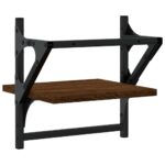 Étagères murales avec barres 2 pcs chêne marron 30x25x30 cm – Image 5