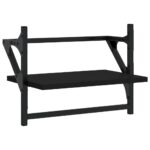 Étagères murales avec barres 2 pcs noir 40x25x30 cm – Image 2
