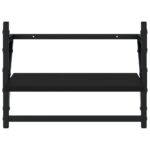 Étagères murales avec barres 2 pcs noir 40x25x30 cm – Image 3