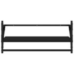Étagères murales avec barres 2 pcs noir 65x25x30 cm – Image 3