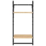 Étagères murales à 2 niveaux avec barres 2 pcs chêne sonoma – Image 3