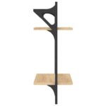 Étagères murales à 2 niveaux avec barres 2 pcs chêne sonoma – Image 4