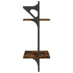 Étagères murales à 2 niveaux avec barres 2 pcs chêne fumé – Image 4