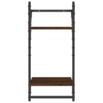 Étagères murales à 2 niveaux avec barres 2 pcs chêne marron – Image 3
