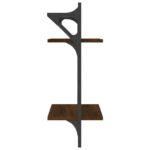 Étagères murales à 2 niveaux avec barres 2 pcs chêne marron – Image 4
