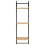 Étagères murales à 3 niveaux avec barres 2 pcs chêne sonoma – Image 3