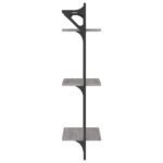 Étagères murales à 3 niveaux avec barres 2 pcs sonoma gris – Image 4