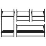 Ensemble d'étagères murales barres 4 pcs noir bois d'ingénierie – Image 2