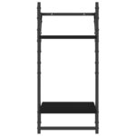 Ensemble d'étagères murales barres 4 pcs noir bois d'ingénierie – Image 6