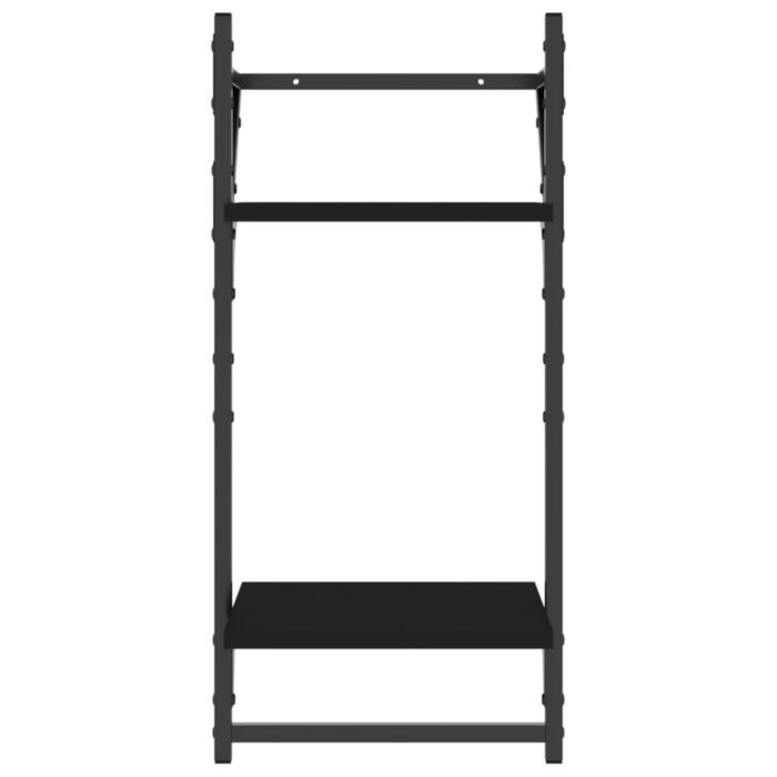 Ensemble d'étagères murales barres 4 pcs noir bois d'ingénierie – Image 6