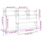Ensemble d'étagères murales barres 4 pcs noir bois d'ingénierie – Image 9