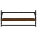 Ensemble d'étagères murales avec barres 4 pcs chêne marron – Image 4
