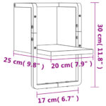 Étagère murale avec barre noir 20x25x30 cm – Image 6