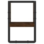 Étagère murale avec barre chêne marron 20x25x30 cm – Image 2