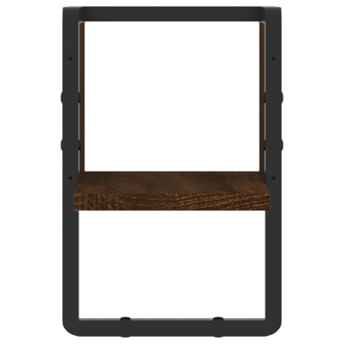 Étagère murale avec barre chêne marron 20x25x30 cm – Image 2