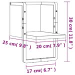Étagère murale avec barre chêne marron 20x25x30 cm – Image 6