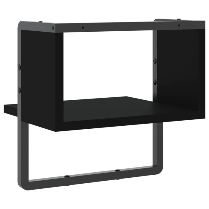 Étagère murale avec barre noir 30x25x30 cm – Image 4