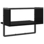 Étagère murale avec barre noir 40x25x30 cm – Image 4