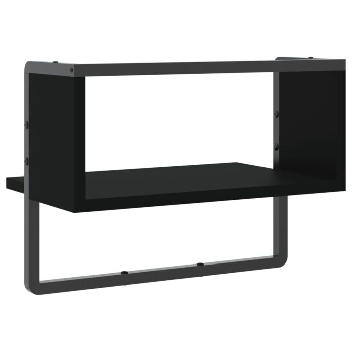 Étagère murale avec barre noir 40x25x30 cm – Image 4