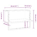 Étagère murale avec barre noir 40x25x30 cm – Image 6