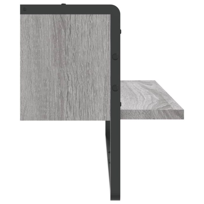 Étagère murale avec barre sonoma gris 65x25x30 cm – Image 3