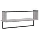 Étagère murale avec barre sonoma gris 65x25x30 cm – Image 4