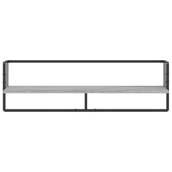 Étagère murale avec barre sonoma gris 100x25x30 cm – Image 2