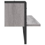 Étagère murale avec barre sonoma gris 100x25x30 cm – Image 3
