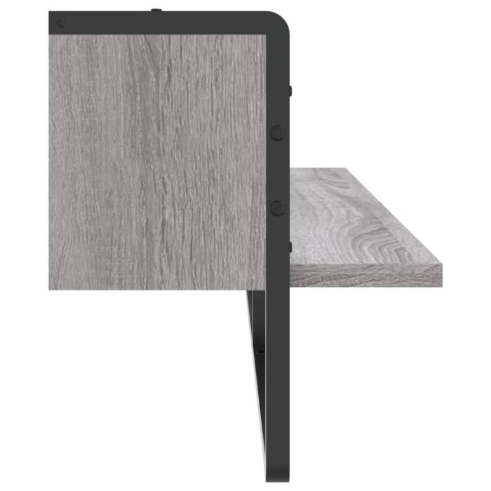 Étagère murale avec barre sonoma gris 100x25x30 cm – Image 3