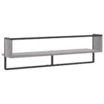 Étagère murale avec barre sonoma gris 100x25x30 cm – Image 4