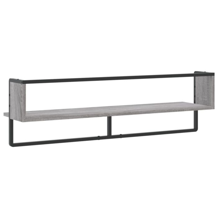 Étagère murale avec barre sonoma gris 100x25x30 cm – Image 4
