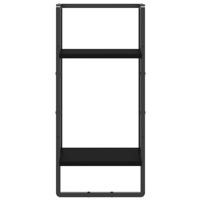 Étagère murale avec barre noir 30x25x65 cm – Image 2