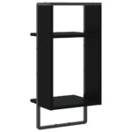Étagère murale avec barre noir 30x25x65 cm – Image 4