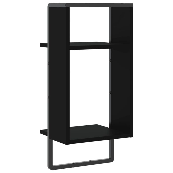 Étagère murale avec barre noir 30x25x65 cm – Image 4