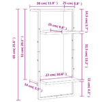 Étagère murale avec barre noir 30x25x65 cm – Image 6