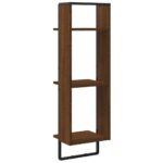 Étagère murale 3 niveaux chêne marron 30x25x100 cm – Image 4