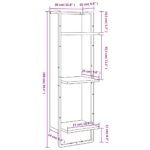 Étagère murale 3 niveaux chêne marron 30x25x100 cm – Image 6