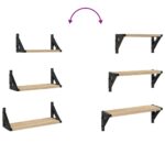 Ensemble d'étagères murales 3pcs chêne sonoma bois d'ingénierie – Image 5