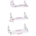 Ensemble d'étagères murales 3pcs chêne sonoma bois d'ingénierie – Image 7
