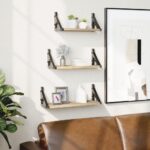 Ensemble d'étagères murales 3pcs chêne sonoma bois d'ingénierie