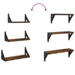 Ensemble d'étagères murales 3 pcs chêne fumé bois d'ingénierie – Image 5