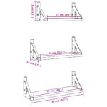 Ensemble d'étagères murales 3 pcs chêne fumé bois d'ingénierie – Image 7