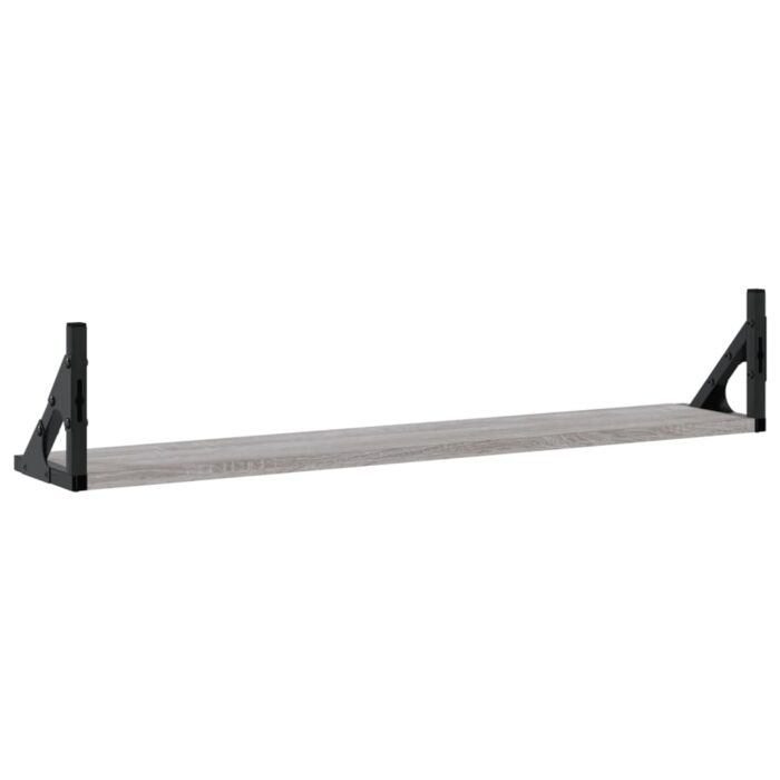 Étagères murales 2pcs Sonoma gris 80x15x15,5 cm Bois ingénierie – Image 5