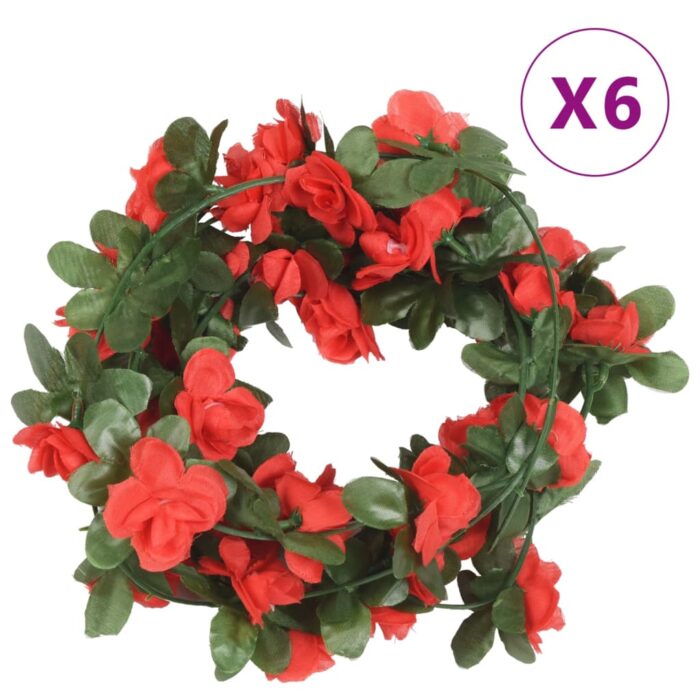 Guirlandes de fleurs de Noël 6 pcs rouge 250 cm – Image 1