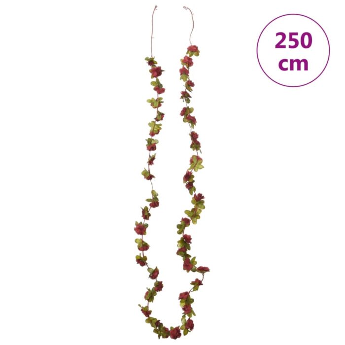 Guirlandes de fleurs de Noël 6 pcs rouge bordeaux 250 cm – Image 6