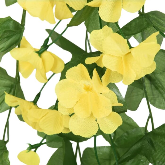 Guirlandes de fleurs de Noël 3 pcs jaune 85 cm – Image 5