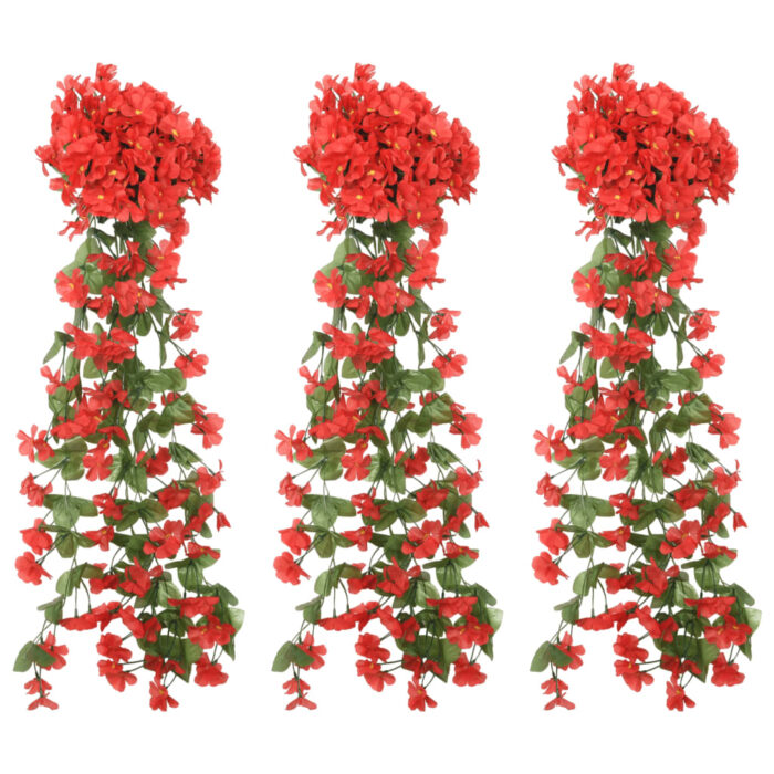 Guirlandes de fleurs de Noël 3 pcs rouge 85 cm – Image 1