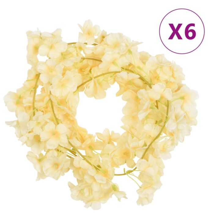 Guirlandes de fleurs de Noël 6 pcs champagne 180 cm – Image 1