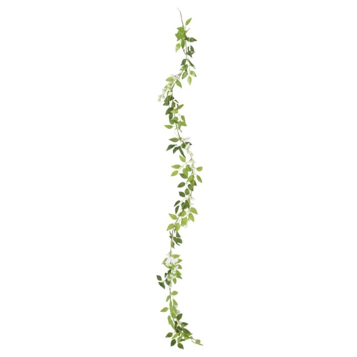 Guirlandes de fleurs de Noël 6 pcs blanc 200 cm – Image 3